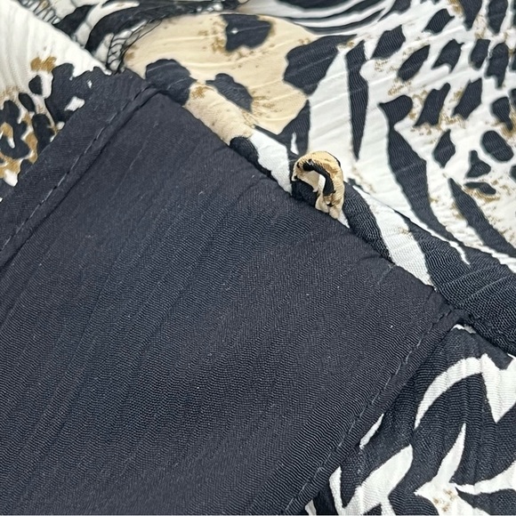 Notations animal print button down leopard tiger xl blouse attached black tank - Picture 9 of 14